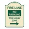 Signmission Fire Lane Tow-Away Zone W/ Right Arrow Heavy-Gauge Aluminum Sign, 24" x 18", TG-1824-23977 A-DES-TG-1824-23977 - alternate 1